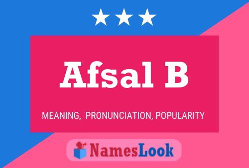 Afsal B 名字海报