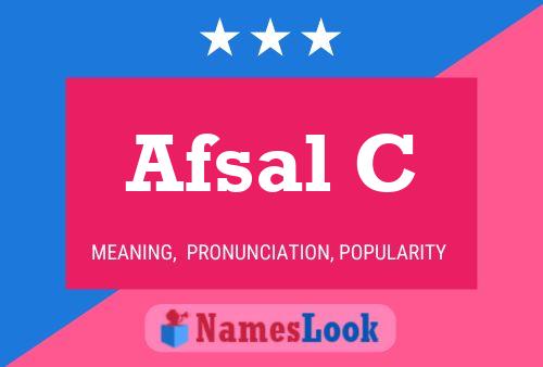 Afsal C 名字海报