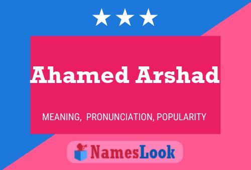 Ahamed Arshad 名字海报