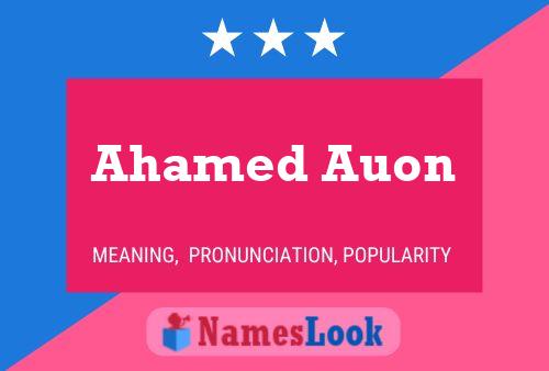 Ahamed Auon 名字海报