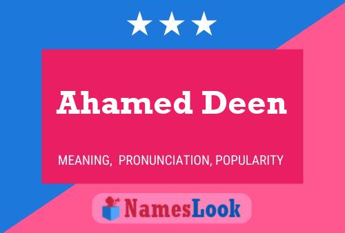 Ahamed Deen 名字海报