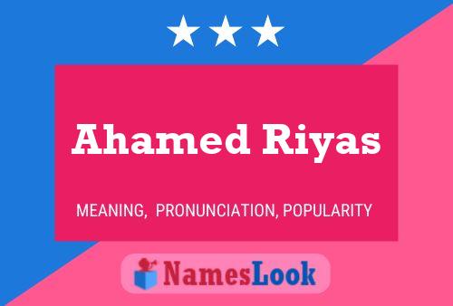 Ahamed Riyas 名字海报