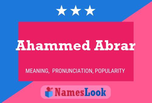 Ahammed Abrar 名字海报