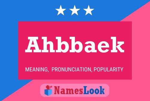 Ahbbaek 名字海报