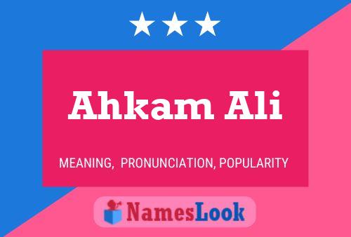 Ahkam Ali 名字海报