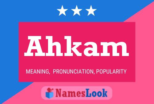 Ahkam 名字海报