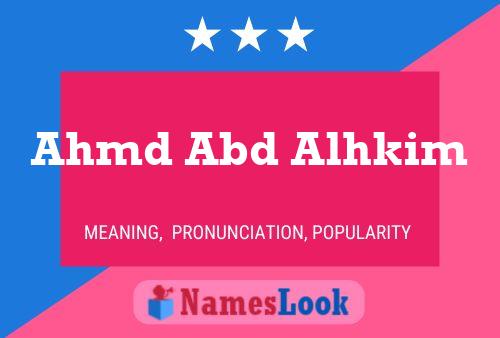 Ahmd Abd Alhkim 名字海报