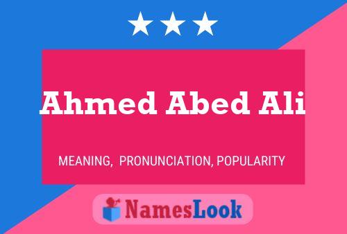 Ahmed Abed Ali 名字海报