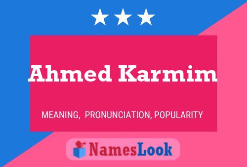 Ahmed Karmim 名字海报