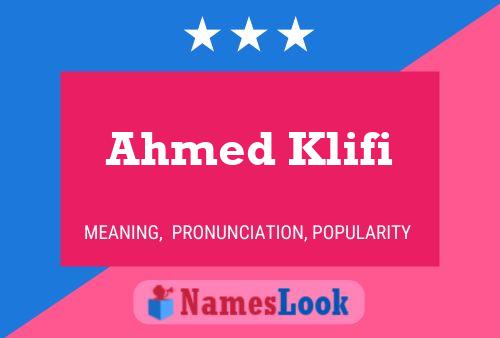 Ahmed Klifi 名字海报