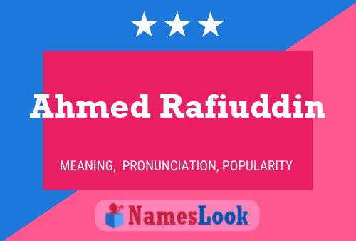 Ahmed Rafiuddin 名字海报