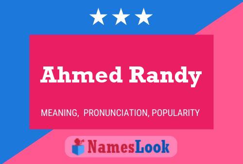 Ahmed Randy 名字海报