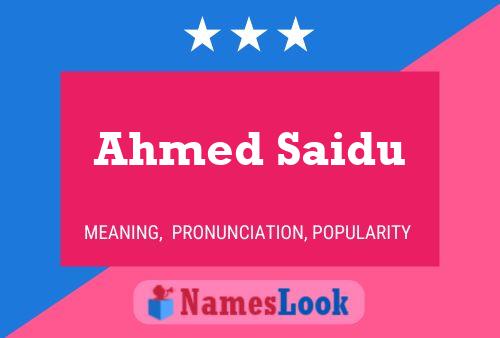 Ahmed Saidu 名字海报