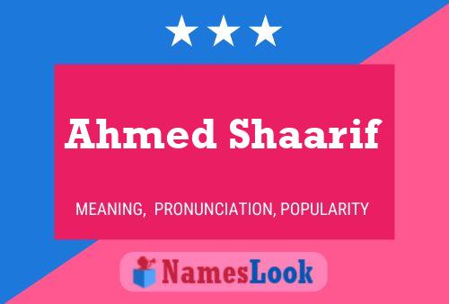 Ahmed Shaarif 名字海报