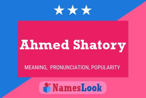 Ahmed Shatory 名字海报