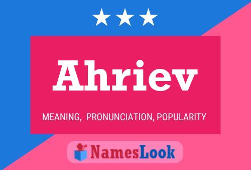 Ahriev 名字海报