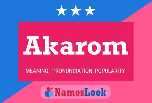 Akarom 名字海报