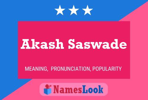 Akash Saswade 名字海报