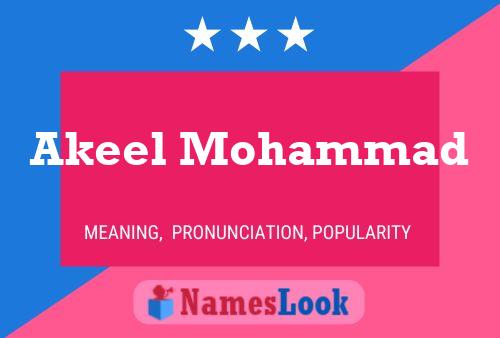 Akeel Mohammad 名字海报