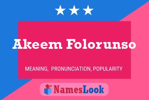 Akeem Folorunso 名字海报