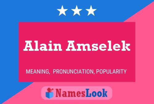 Alain Amselek 名字海报