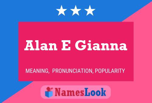 Alan E Gianna 名字海报