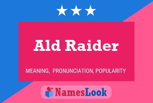 Ald Raider 名字海报