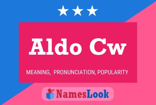 Aldo Cw 名字海报