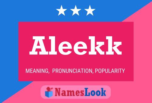 Aleekk 名字海报