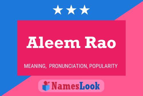 Aleem Rao 名字海报