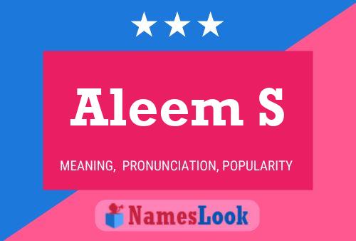 Aleem S 名字海报