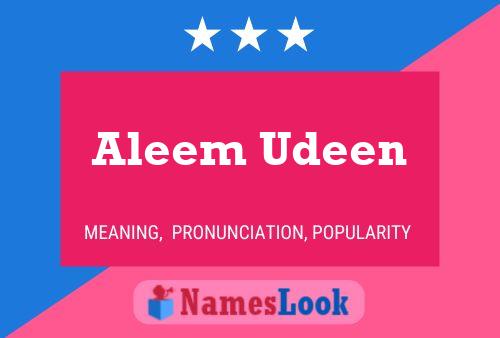 Aleem Udeen 名字海报