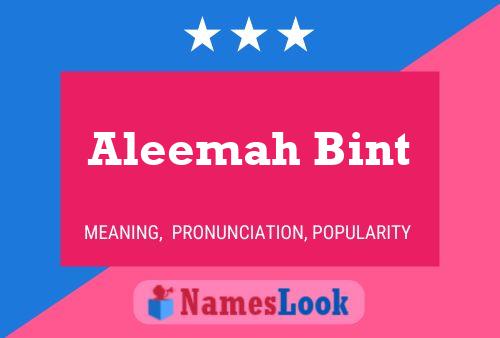 Aleemah Bint 名字海报