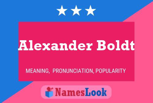 Alexander Boldt 名字海报