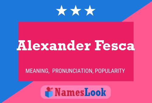 Alexander Fesca 名字海报