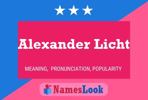 Alexander Licht 名字海报