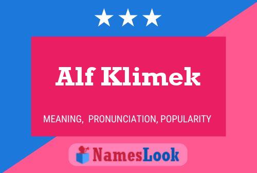 Alf Klimek 名字海报