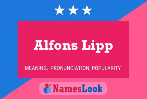 Alfons Lipp 名字海报