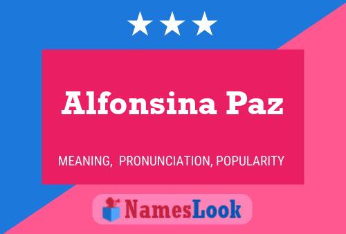 Alfonsina Paz 名字海报