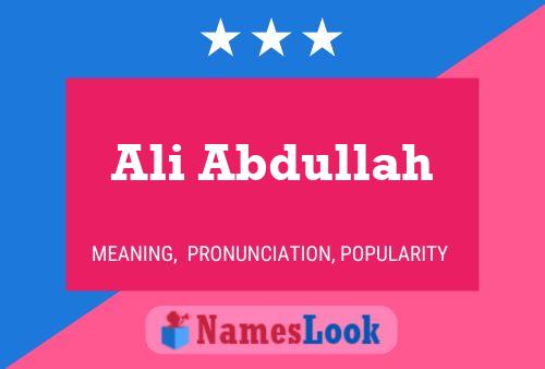 Ali Abdullah 名字海报