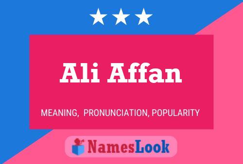 Ali Affan 名字海报