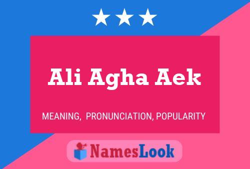 Ali Agha Aek 名字海报