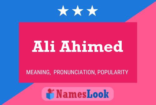 Ali Ahimed 名字海报