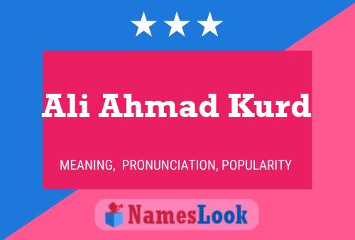 Ali Ahmad Kurd 名字海报