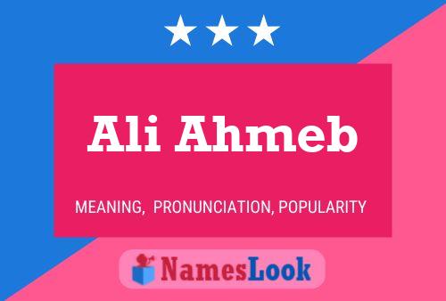 Ali Ahmeb 名字海报