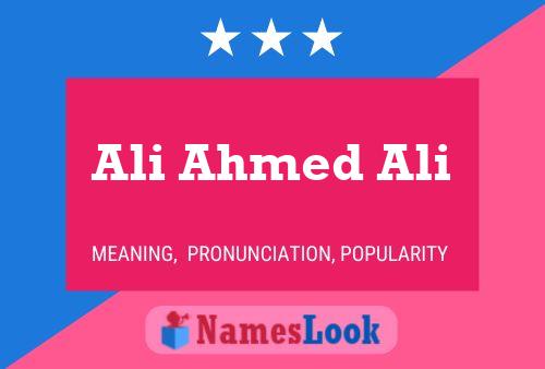 Ali Ahmed Ali 名字海报