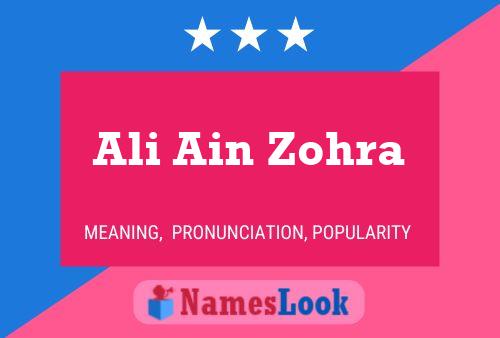 Ali Ain Zohra 名字海报