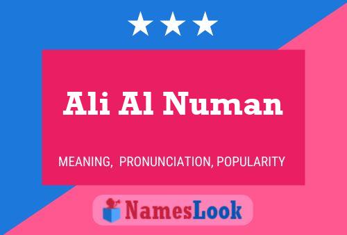 Ali Al Numan 名字海报