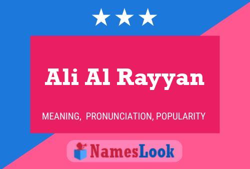 Ali Al Rayyan 名字海报