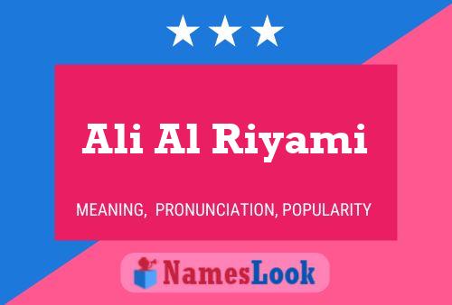 Ali Al Riyami 名字海报